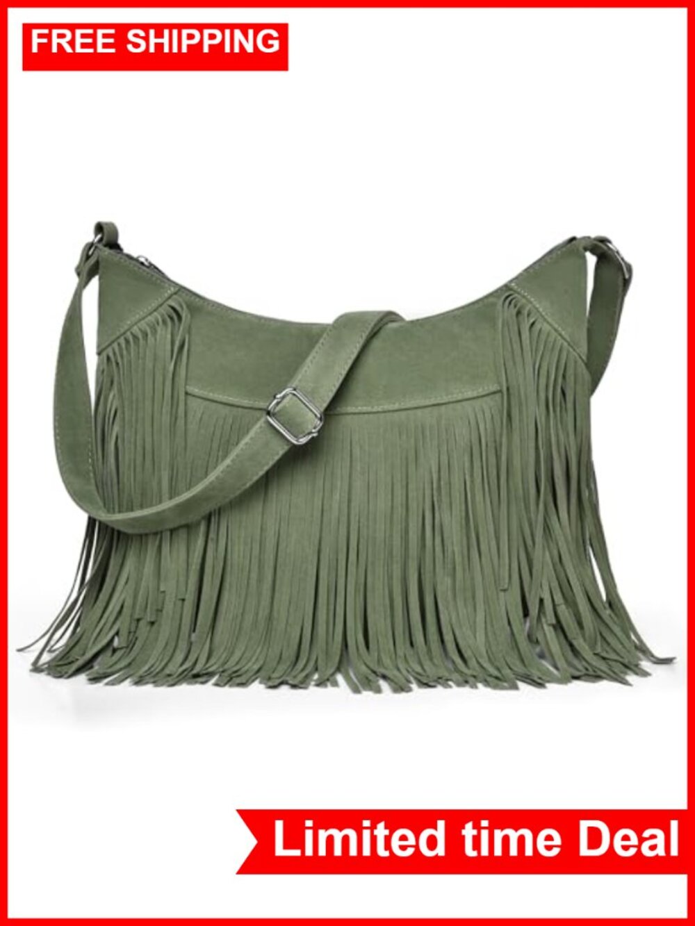 Vintage Western Suede Hobo Bag Crossbody Shoulder Purse for Women